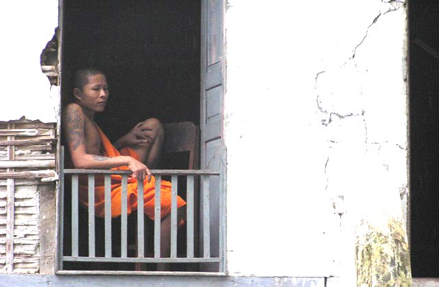 monk in window